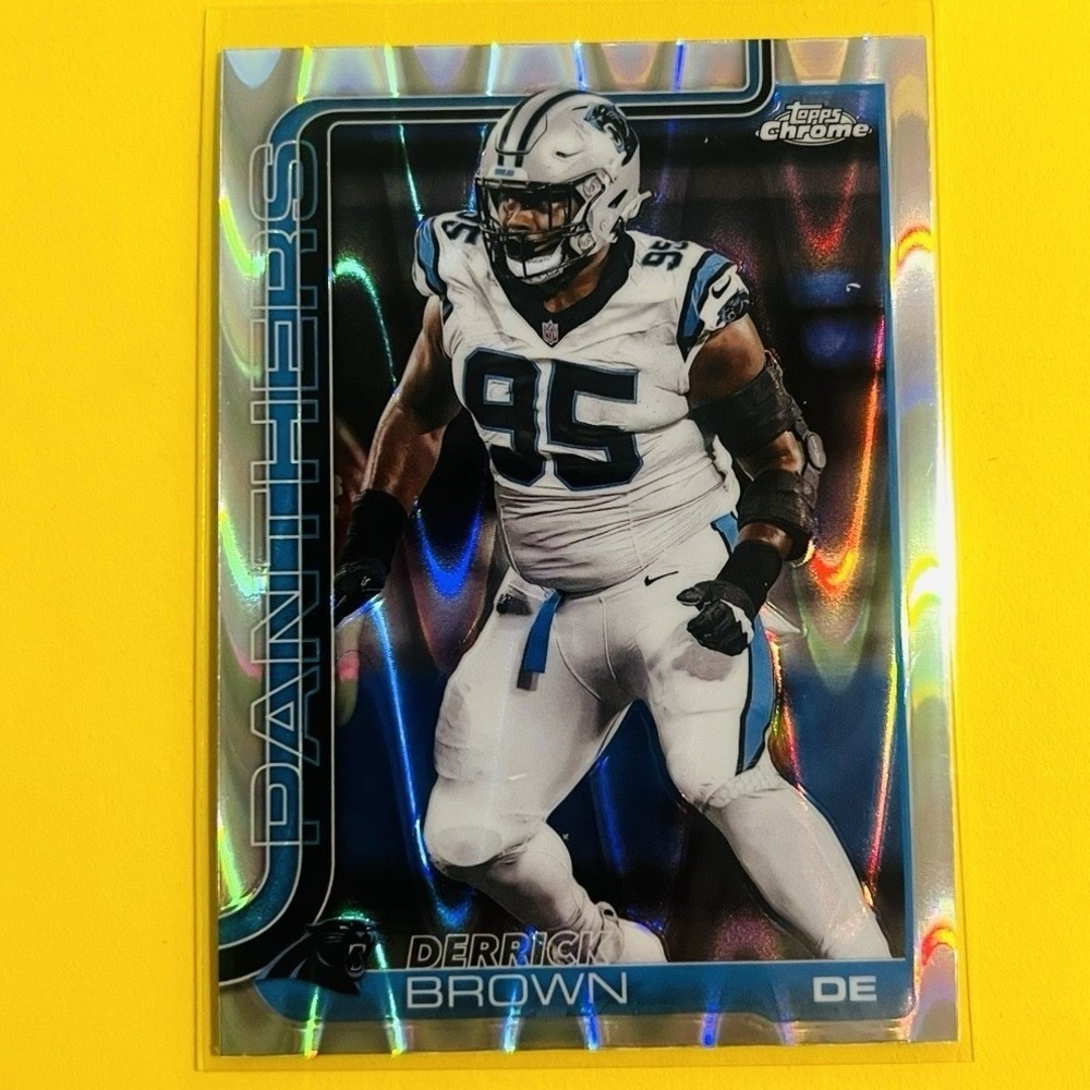 2025‎ Topps Chrome NFL Football Derrick Brown RayWave Refractor Panthers SP
